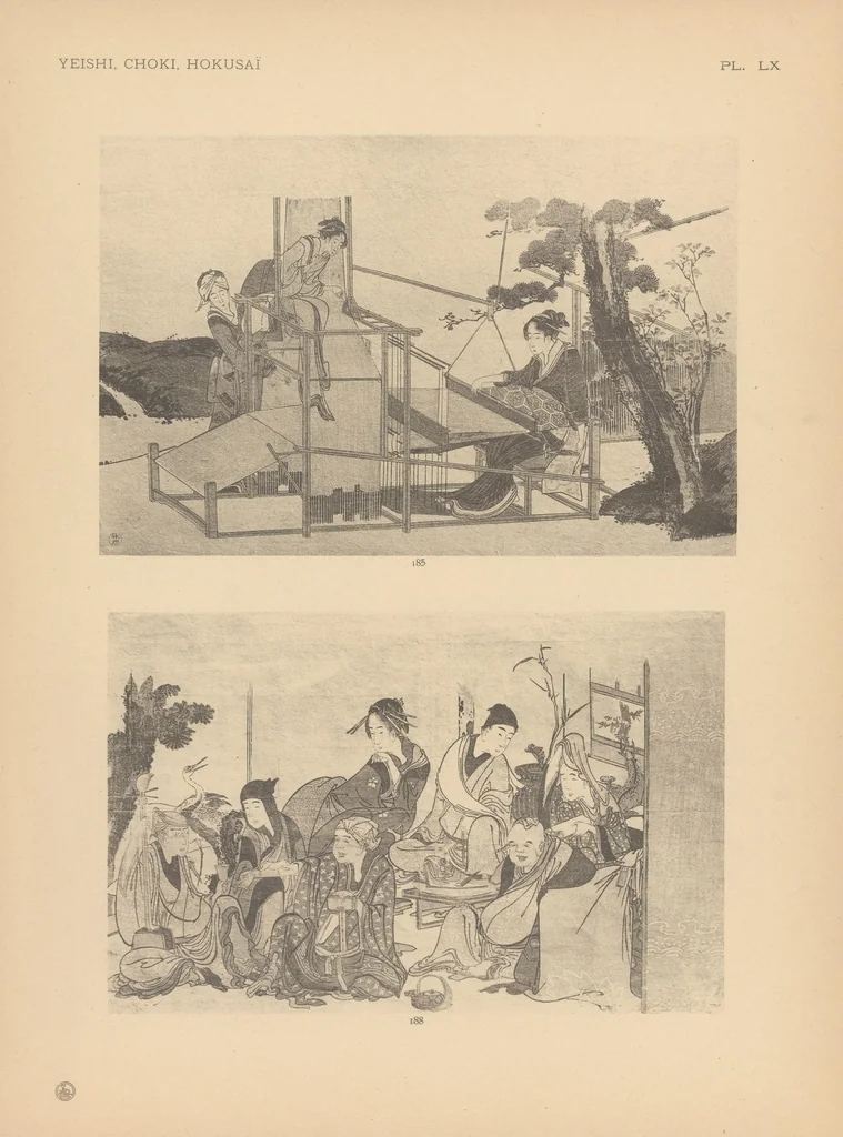 An illustration from Yeishi, Choki, Hokusaï : estampes japonaises tirées des collections de MM. Bing, Bouasse-Lebel, Bullier...[et d'autres] et exposées au Musée des arts décoratifs en janvier, 1913, 1913, leaf 123