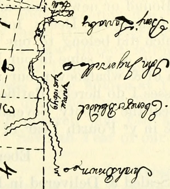 An illustration from York deeds, 1642, leaf 672