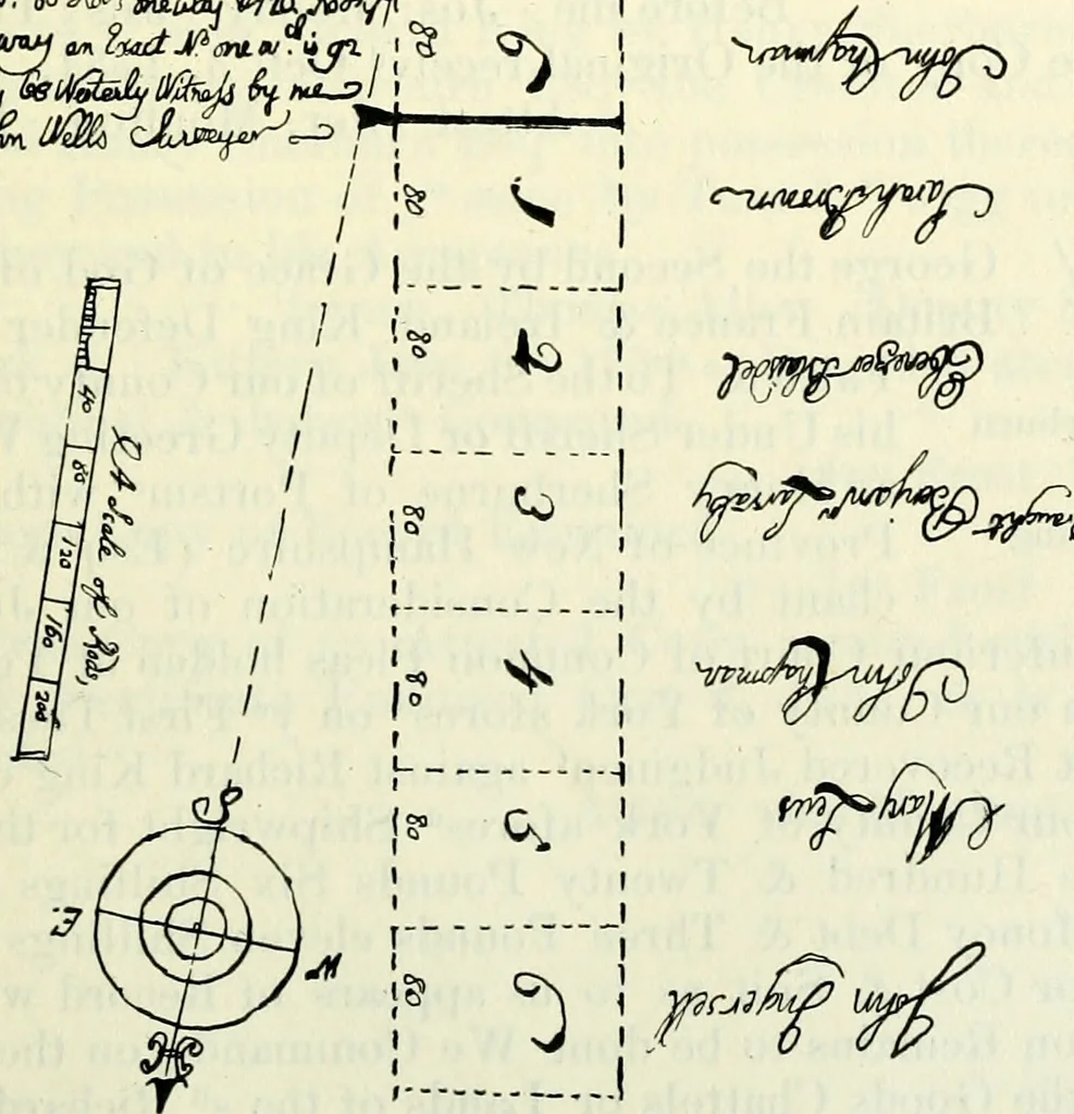 An illustration from York deeds, 1642, leaf 672