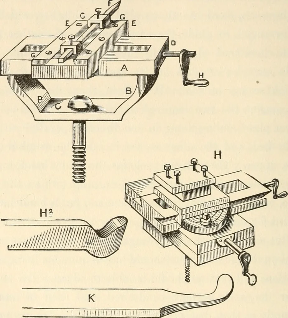 An illustration from The young mechanic; containing directions for the use of all kinds of tools, and for the construction of steam engines and mechanical models, including the art of turning in wood and metal, 1902, leaf 231