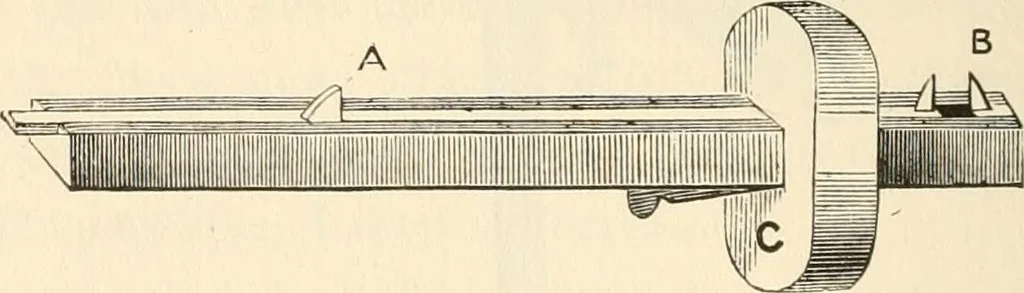 An illustration from The young mechanic; containing directions for the use of all kinds of tools, and for the construction of steam engines and mechanical models, including the art of turning in wood and metal, 1902, leaf 67