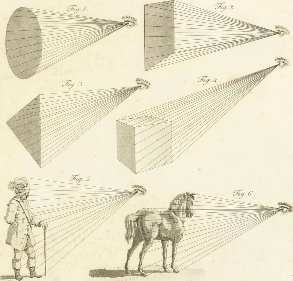 An illustration from The young painter's maulstick : being a practical treatise on perspective, containing rules and principles for delineation on planes ... : founded on the clear mechanical process of Vignola and Sirigatti, united with the theoretic principles of the celebrated Dr. Brook Taylor : addressed to students in drawing, 1800, leaf 36