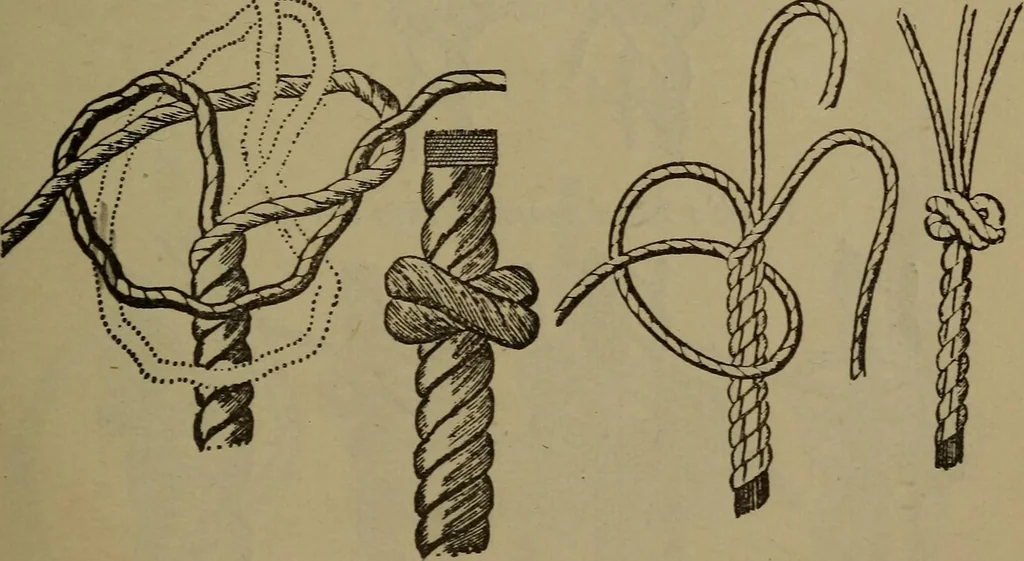 An illustration from Young sailor's assistant in practical seamanship including the rules of the road; directions for resuscitating the apparently drowned, etc., etc., together with the salutes ... naval signal flags, Very's lights, and the international code of signals, 1893, leaf 122