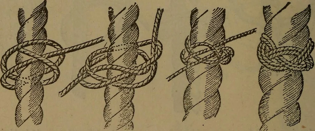 An illustration from Young sailor's assistant in practical seamanship including the rules of the road; directions for resuscitating the apparently drowned, etc., etc., together with the salutes ... naval signal flags, Very's lights, and the international code of signals, 1893, leaf 123