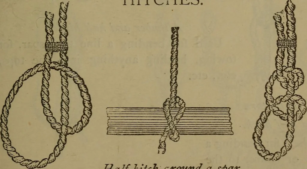 An illustration from Young sailor's assistant in practical seamanship including the rules of the road; directions for resuscitating the apparently drowned, etc., etc., together with the salutes ... naval signal flags, Very's lights, and the international code of signals, 1893, leaf 124