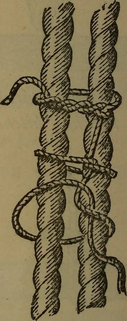 An illustration from Young sailor's assistant in practical seamanship including the rules of the road; directions for resuscitating the apparently drowned, etc., etc., together with the salutes ... naval signal flags, Very's lights, and the international code of signals, 1893, leaf 127