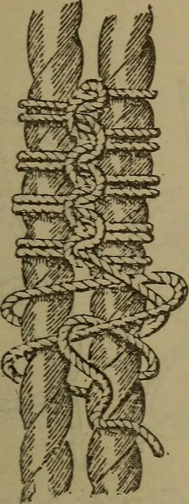 An illustration from Young sailor's assistant in practical seamanship including the rules of the road; directions for resuscitating the apparently drowned, etc., etc., together with the salutes ... naval signal flags, Very's lights, and the international code of signals, 1893, leaf 128