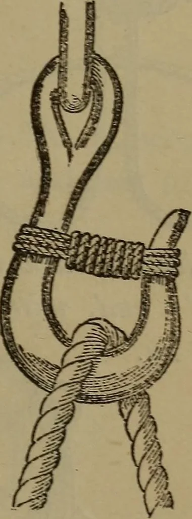 An illustration from Young sailor's assistant in practical seamanship including the rules of the road; directions for resuscitating the apparently drowned, etc., etc., together with the salutes ... naval signal flags, Very's lights, and the international code of signals, 1893, leaf 130