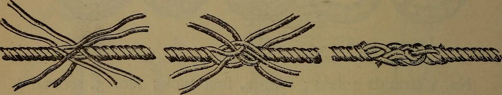 An illustration from Young sailor's assistant in practical seamanship including the rules of the road; directions for resuscitating the apparently drowned, etc., etc., together with the salutes ... naval signal flags, Very's lights, and the international code of signals, 1893, leaf 133