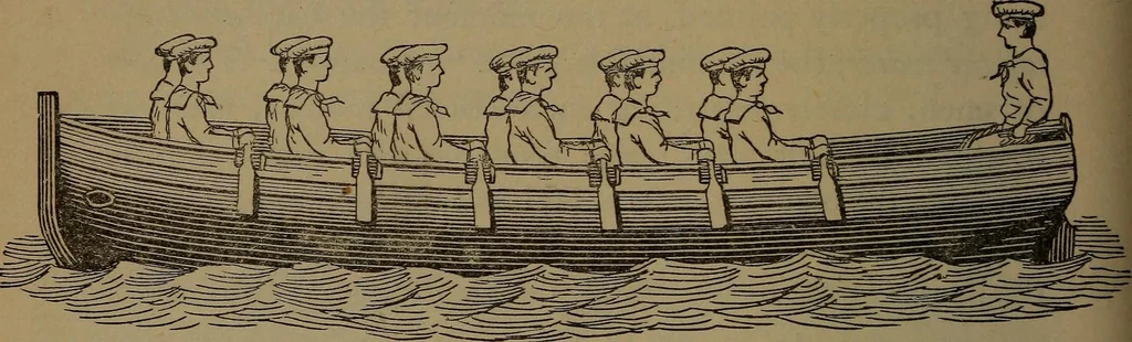An illustration from Young sailor's assistant in practical seamanship including the rules of the road; directions for resuscitating the apparently drowned, etc., etc., together with the salutes ... naval signal flags, Very's lights, and the international code of signals, 1893, leaf 155