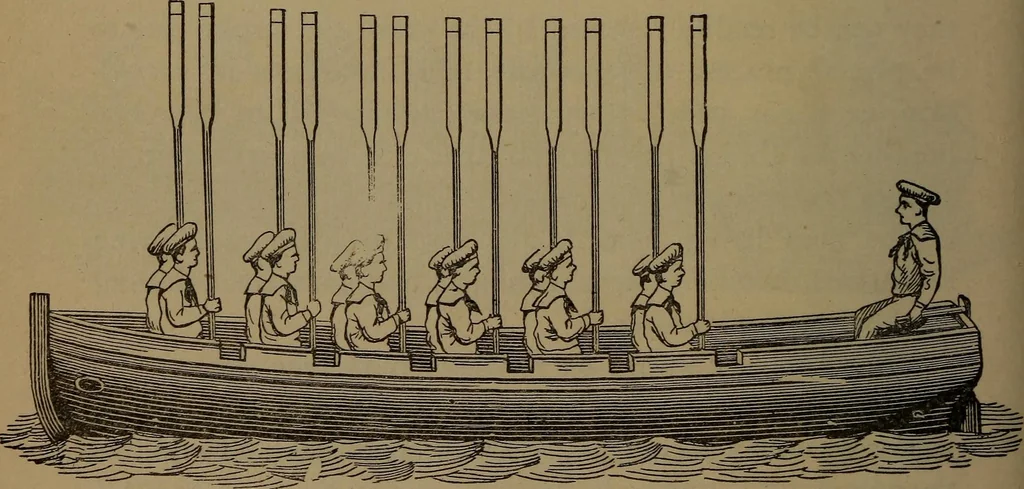 An illustration from Young sailor's assistant in practical seamanship including the rules of the road; directions for resuscitating the apparently drowned, etc., etc., together with the salutes ... naval signal flags, Very's lights, and the international code of signals, 1893, leaf 155