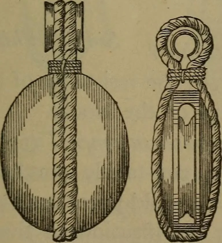 An illustration from Young sailor's assistant in practical seamanship including the rules of the road; directions for resuscitating the apparently drowned, etc., etc., together with the salutes ... naval signal flags, Very's lights, and the international code of signals, 1893, leaf 184