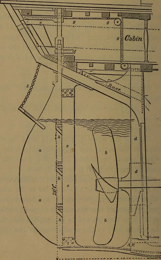 An illustration from Young sailor's assistant in practical seamanship including the rules of the road; directions for resuscitating the apparently drowned, etc., etc., together with the salutes ... naval signal flags, Very's lights, and the international code of signals, 1893, leaf 215