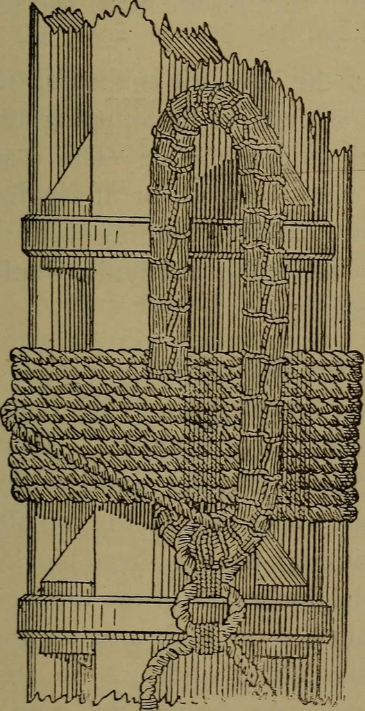 An illustration from Young sailor's assistant in practical seamanship including the rules of the road; directions for resuscitating the apparently drowned, etc., etc., together with the salutes ... naval signal flags, Very's lights, and the international code of signals, 1893, leaf 252