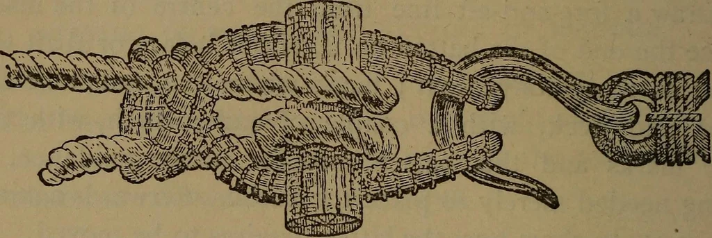 An illustration from Young sailor's assistant in practical seamanship including the rules of the road; directions for resuscitating the apparently drowned, etc., etc., together with the salutes ... naval signal flags, Very's lights, and the international code of signals, 1893, leaf 273