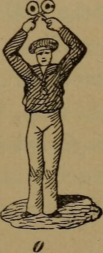 An illustration from Young sailor's assistant in practical seamanship including the rules of the road; directions for resuscitating the apparently drowned, etc., etc., together with the salutes ... naval signal flags, Very's lights, and the international code of signals, 1893, leaf 28