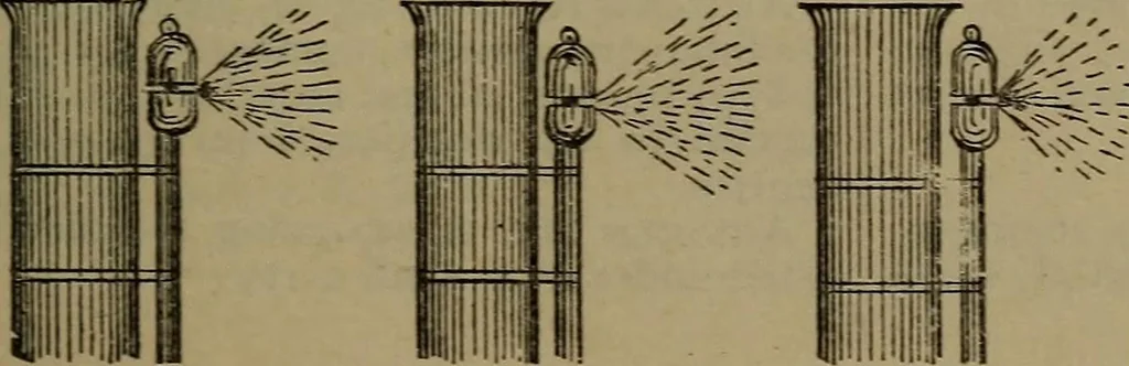 An illustration from Young sailor's assistant in practical seamanship including the rules of the road; directions for resuscitating the apparently drowned, etc., etc., together with the salutes ... naval signal flags, Very's lights, and the international code of signals, 1893, leaf 414
