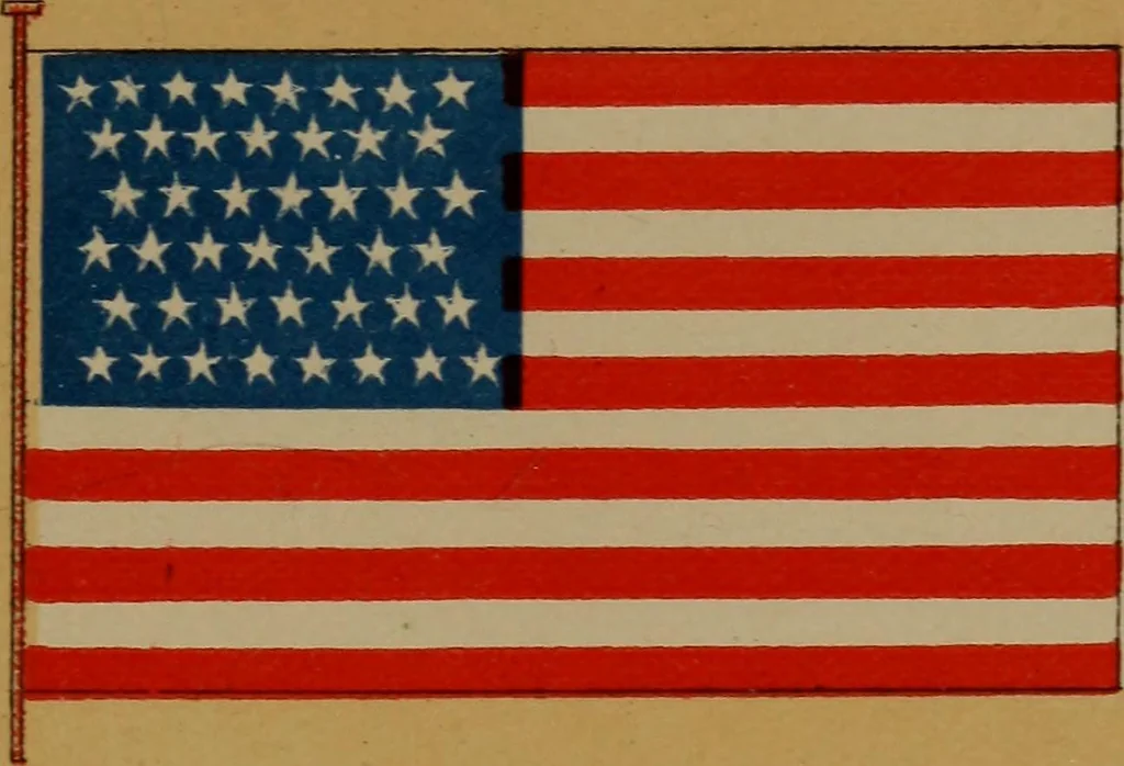 An illustration from Young sailor's assistant in practical seamanship including the rules of the road; directions for resuscitating the apparently drowned, etc., etc., together with the salutes ... naval signal flags, Very's lights, and the international code of signals, 1893, leaf 42
