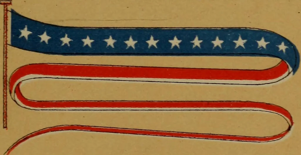 An illustration from Young sailor's assistant in practical seamanship including the rules of the road; directions for resuscitating the apparently drowned, etc., etc., together with the salutes ... naval signal flags, Very's lights, and the international code of signals, 1893, leaf 42