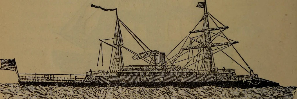 An illustration from Young sailor's assistant in practical seamanship including the rules of the road; directions for resuscitating the apparently drowned, etc., etc., together with the salutes ... naval signal flags, Very's lights, and the international code of signals, 1893, leaf 69