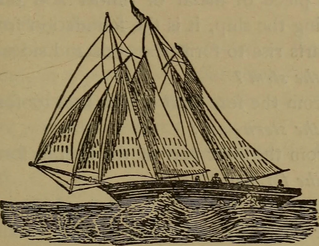 An illustration from Young sailor's assistant in practical seamanship including the rules of the road; directions for resuscitating the apparently drowned, etc., etc., together with the salutes ... naval signal flags, Very's lights, and the international code of signals, 1893, leaf 72