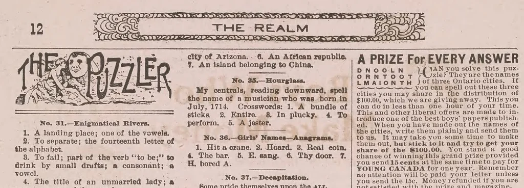 An illustration from The Youth's realm, 1906, leaf 12