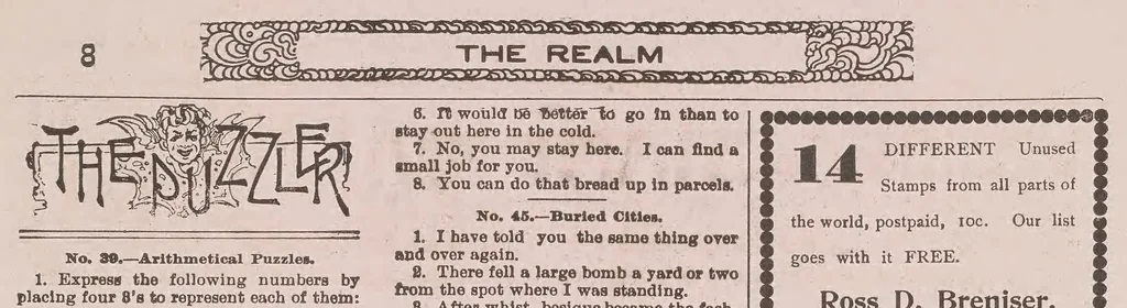An illustration from The Youth's realm, 1906, leaf 8