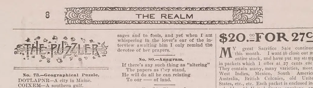 An illustration from The Youth's realm, 1906, leaf 8