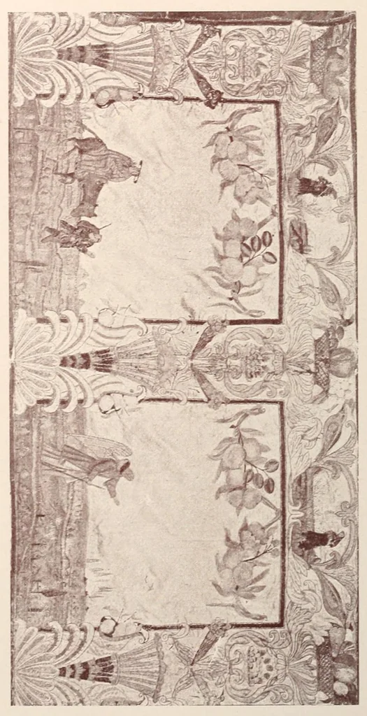 An illustration from Zarys artystycznego rozwoju tkactwa i haftarstwa; objaniony zabytkami Muzeum Narodowego w Krakowie, 1906, leaf 256