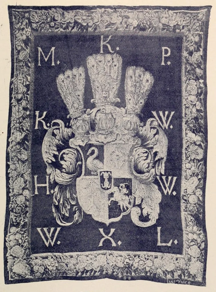An illustration from Zarys artystycznego rozwoju tkactwa i haftarstwa; objaniony zabytkami Muzeum Narodowego w Krakowie, 1906, leaf 289