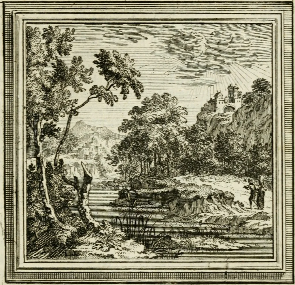 An illustration from Zederyke zinnebeelden der tonge, 1716, leaf 144