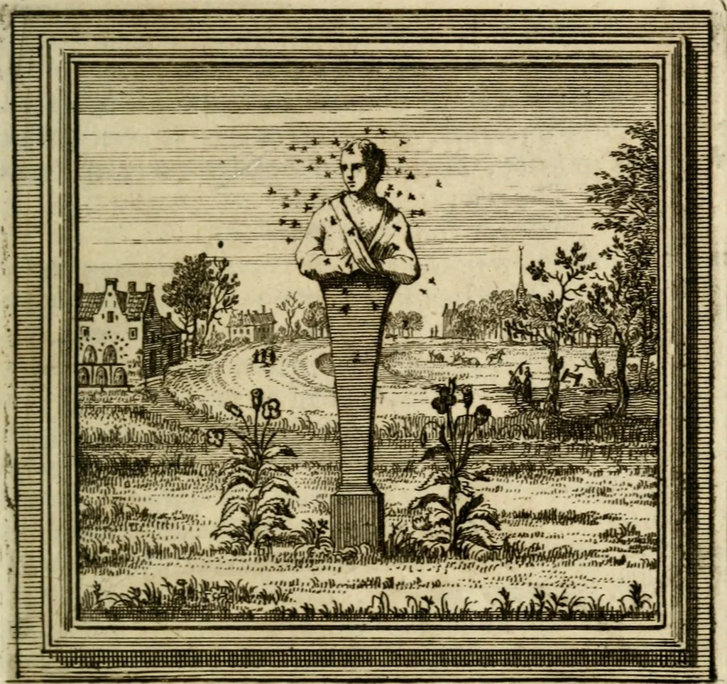 An illustration from Zederyke zinnebeelden der tonge, 1716, leaf 348