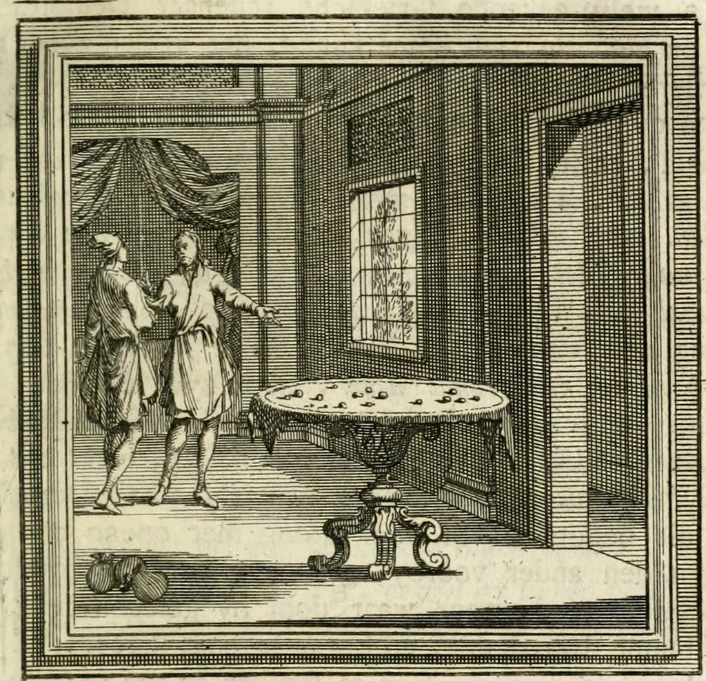 An illustration from Zederyke zinnebeelden der tonge, 1764, leaf 266