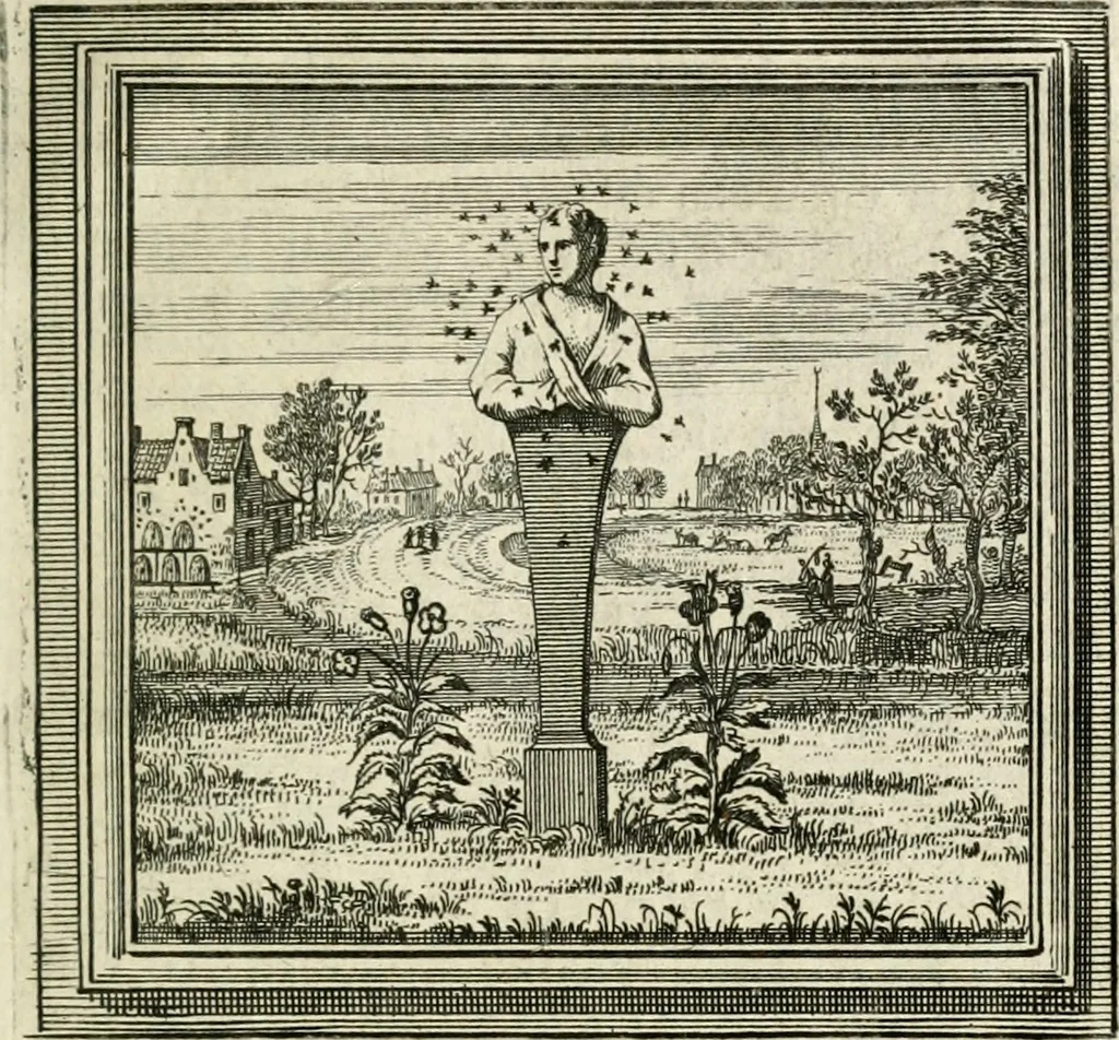 An illustration from Zederyke zinnebeelden der tonge, 1764, leaf 446