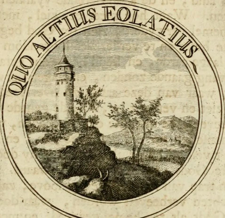 An illustration from Zederyke zinnebeelden : vertoont in konstplaten, door kragtige redeneeringen en maat-digten nutte van het menschelyke leven toegepast, 1713, leaf 200
