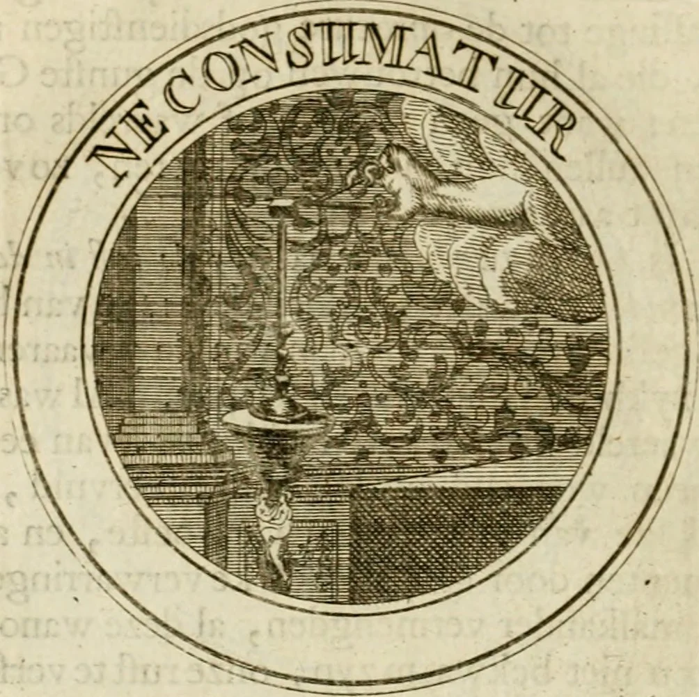 An illustration from Zederyke zinnebeelden : vertoont in konstplaten, door kragtige redeneeringen en maat-digten nutte van het menschelyke leven toegepast, 1713, leaf 49