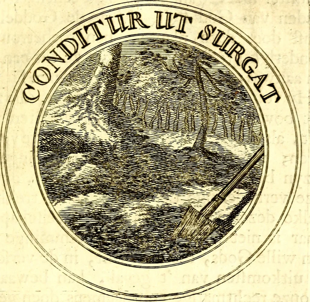 An illustration from Zederyke zinnebeelden, vertoont in konstplaten, door kragtige redeneeringen en maat-digt ten nutte van het menschelyke leven toegepast, 1713, leaf 104