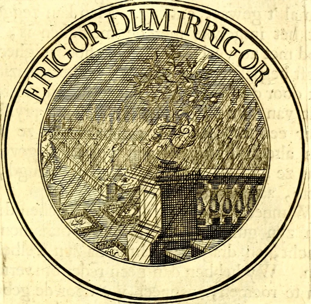 An illustration from Zederyke zinnebeelden, vertoont in konstplaten, door kragtige redeneeringen en maat-digt ten nutte van het menschelyke leven toegepast, 1713, leaf 146