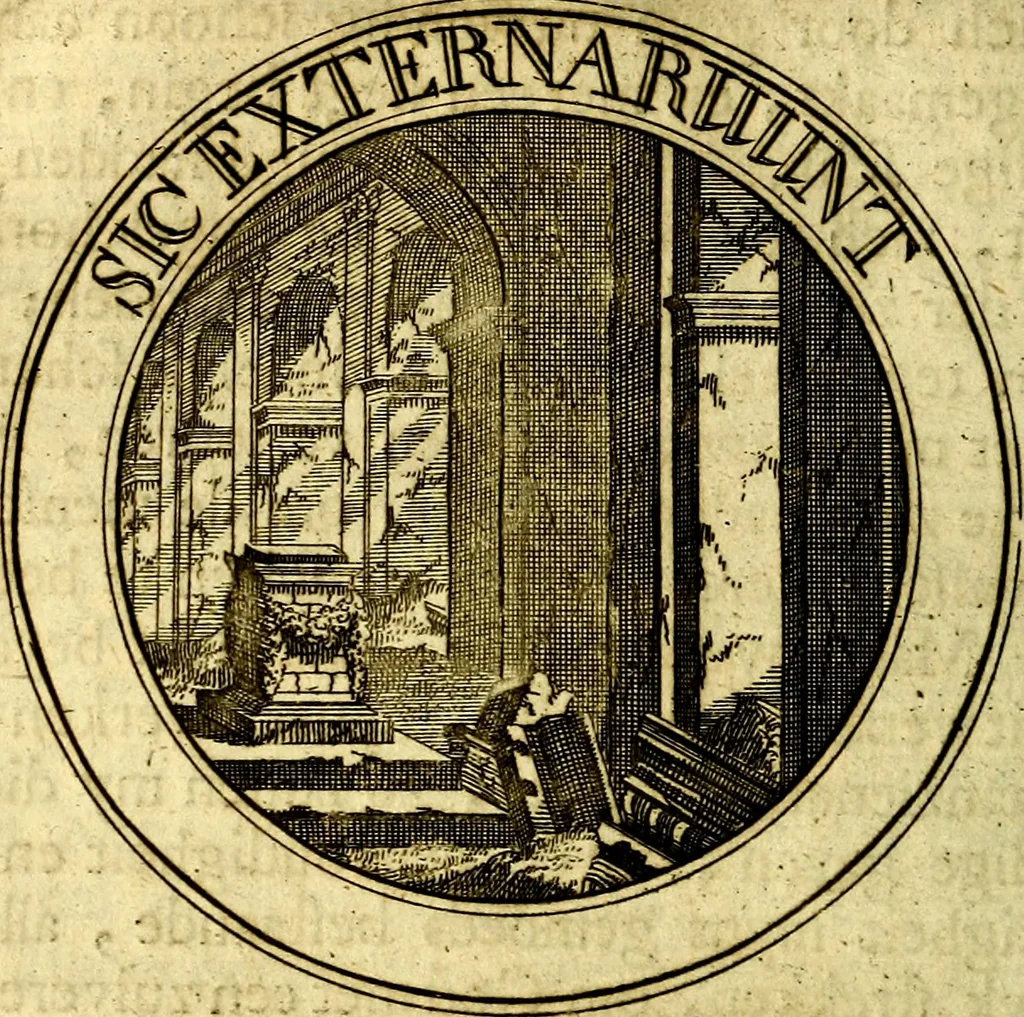 An illustration from Zederyke zinnebeelden, vertoont in konstplaten, door kragtige redeneeringen en maat-digt ten nutte van het menschelyke leven toegepast, 1713, leaf 215