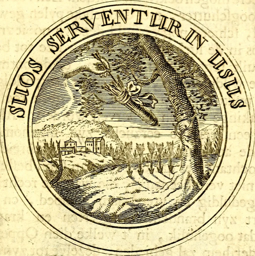 An illustration from Zederyke zinnebeelden, vertoont in konstplaten, door kragtige redeneeringen en maat-digt ten nutte van het menschelyke leven toegepast, 1713, leaf 246