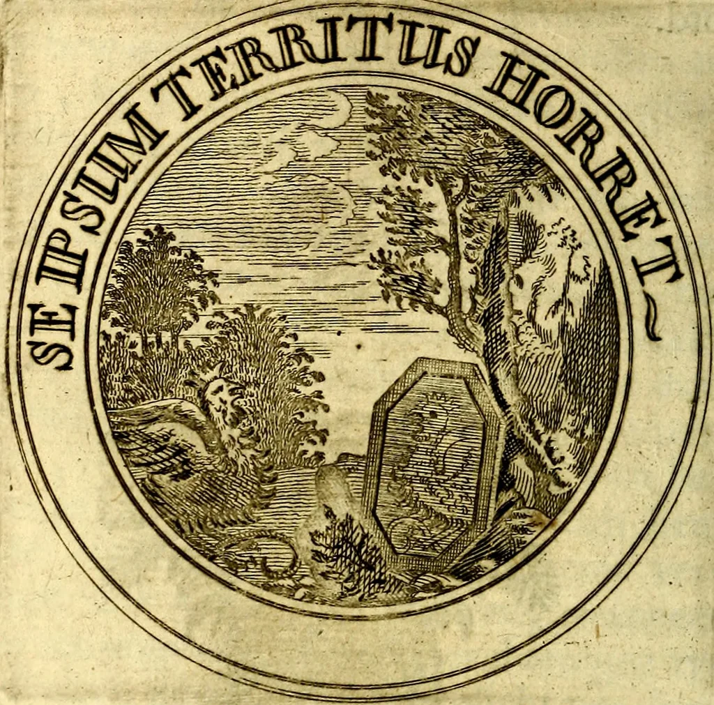 An illustration from Zederyke zinnebeelden, vertoont in konstplaten, door kragtige redeneeringen en maat-digt ten nutte van het menschelyke leven toegepast, 1713, leaf 45