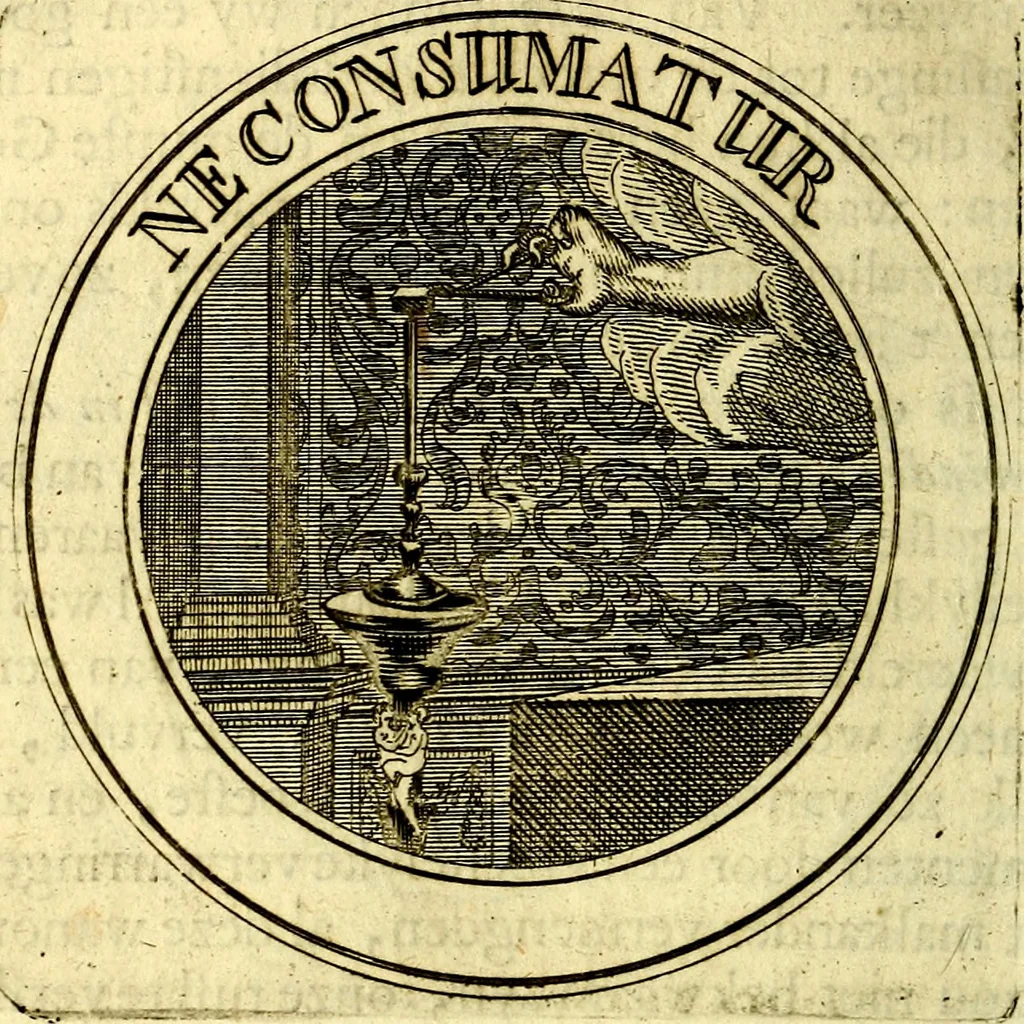 An illustration from Zederyke zinnebeelden, vertoont in konstplaten, door kragtige redeneeringen en maat-digt ten nutte van het menschelyke leven toegepast, 1713, leaf 55
