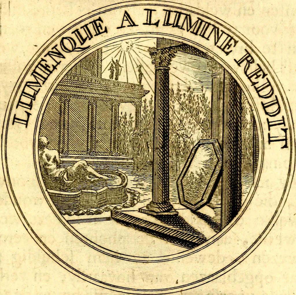 An illustration from Zederyke zinnebeelden, vertoont in konstplaten, door kragtige redeneeringen en maat-digt ten nutte van het menschelyke leven toegepast, 1713, leaf 82
