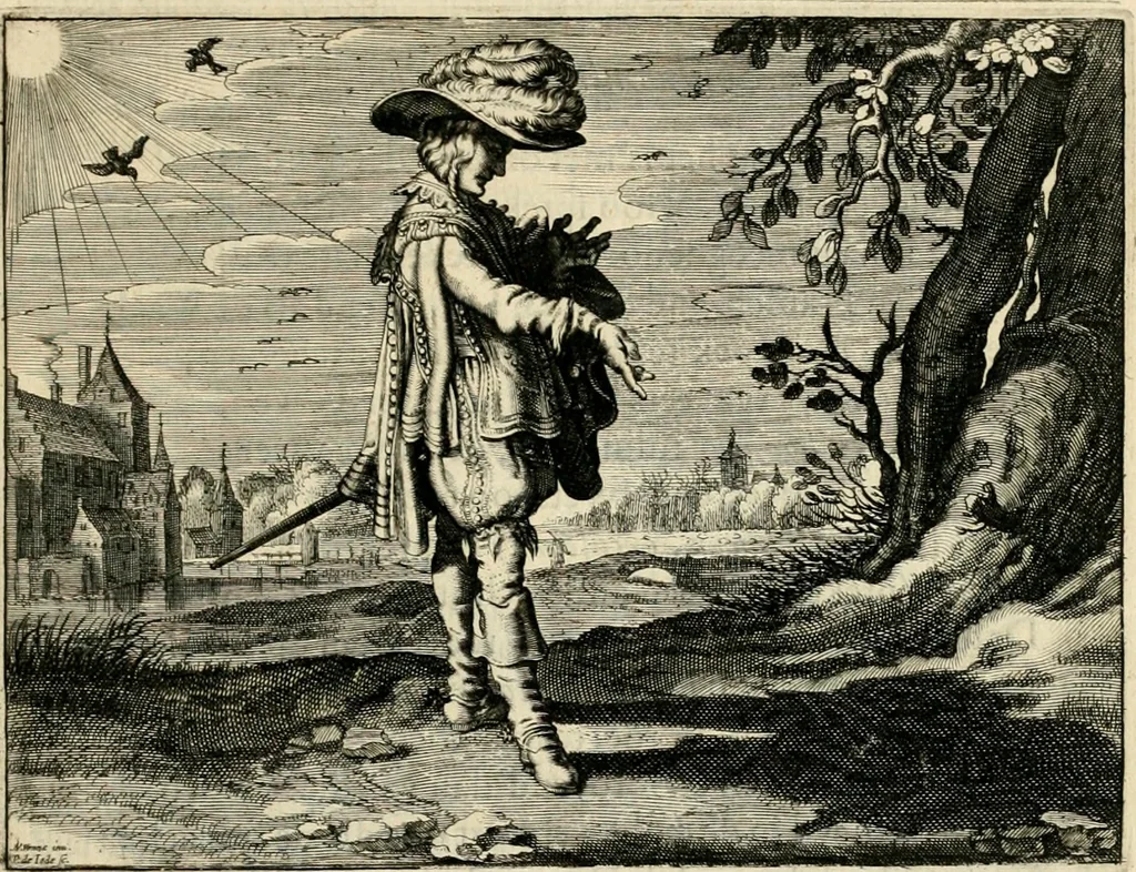 An illustration from Zeeusche nachtegael, ende, Des selfs dryderley gesang : geheel anders inder waerheyt verthoont, als de selve voor desen by sommighe uyt enckel mis-verstant verkeerdelijk is gheoordeelt, 1623, leaf 132