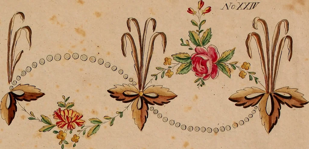 An illustration from Zeichen- Mahler- und Stickerbuch zur Selbstbelehrung für Damen, welche sich mit diesen Künsten beschäftigen, 1795, leaf 132