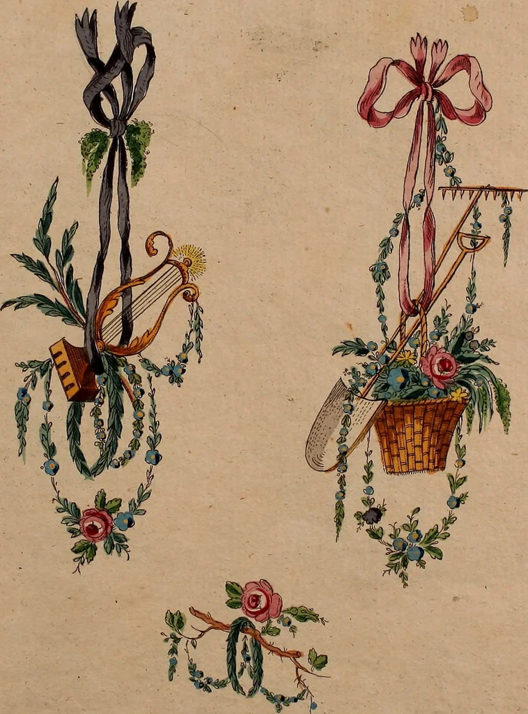 An illustration from Zeichen- Mahler- und Stickerbuch zur Selbstbelehrung für Damen, welche sich mit diesen Künsten beschäftigen, 1795, leaf 52