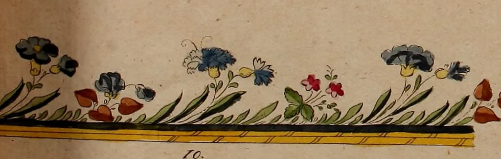 An illustration from Zeichen- Mahler- und Stickerbuch zur Selbstbelehrung für Damen, welche sich mit diesen Künsten beschäftigen, 1795, leaf 60
