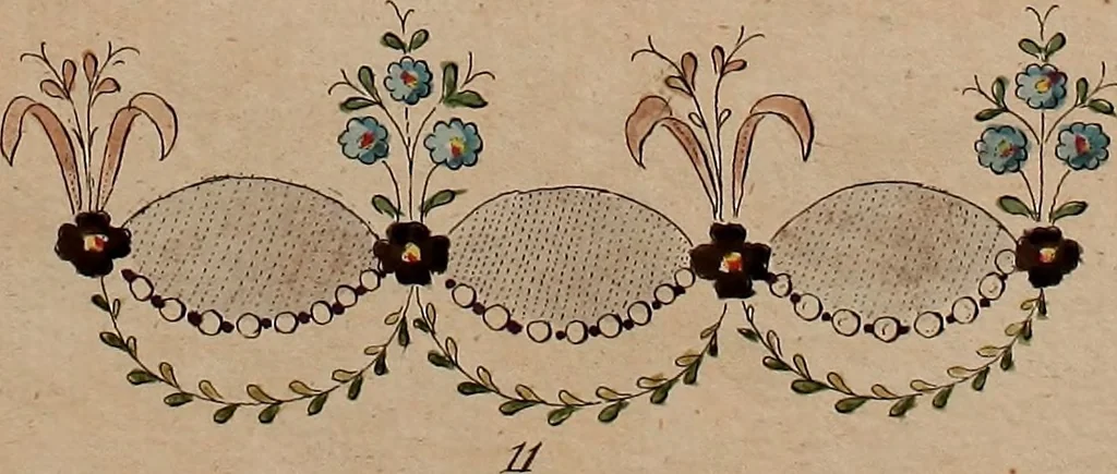 An illustration from Zeichen- Mahler- und Stickerbuch zur Selbstbelehrung für Damen, welche sich mit diesen Künsten beschäftigen, 1795, leaf 64