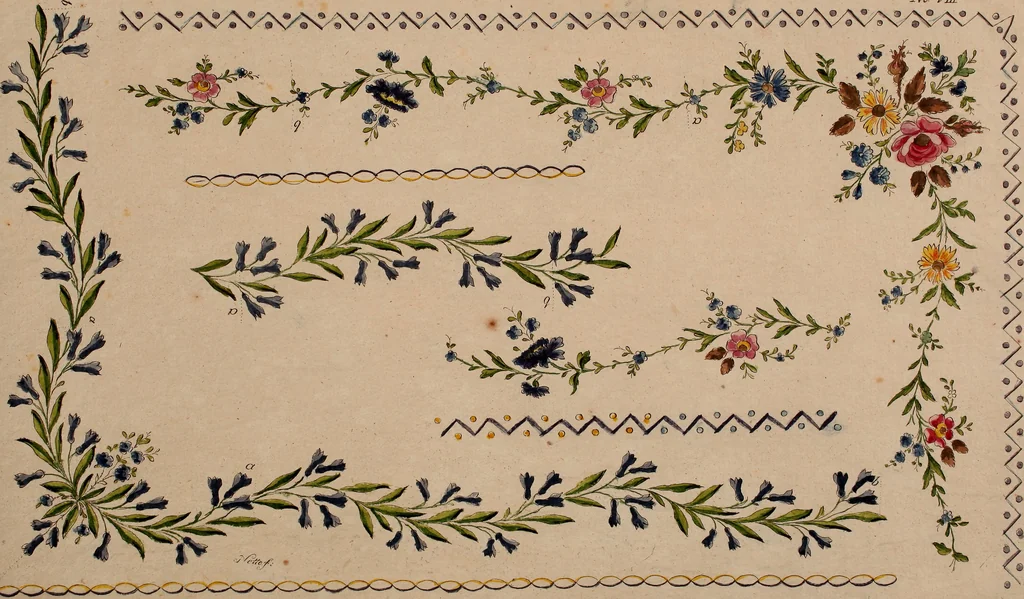 An illustration from Zeichen- Mahler- und Stickerbuch zur Selbstbelehrung für Damen, welche sich mit diesen Künsten beschäftigen, 1795, leaf 68