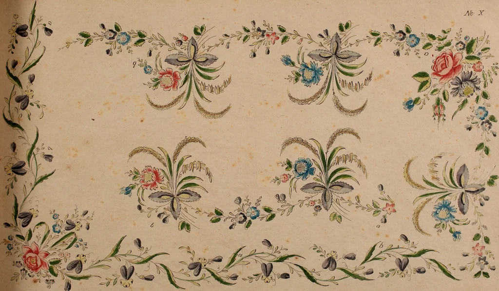 An illustration from Zeichen- Mahler- und Stickerbuch zur Selbstbelehrung für Damen, welche sich mit diesen Künsten beschäftigen, 1795, leaf 76
